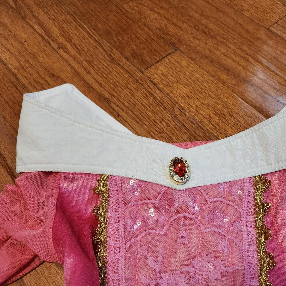 Girls Sleeping Beauty Aurora Pink Costume Dress (Size 110 or 4T/5T) - Picture 5 of 7
